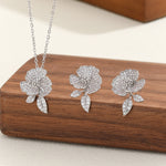 Load image into Gallery viewer, Adorable Silver Rose Pendant Set - Reet Pehal
