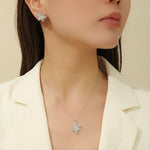 Load image into Gallery viewer, Dazzling Fleur Silver Pendant Set - Reet Pehal
