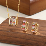 Load image into Gallery viewer, Multihued Marvel Gold Pendant Set - Reet Pehal
