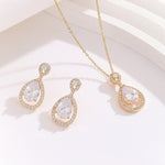 Load image into Gallery viewer, Glistening Gold Teardrop Pendant Set - Reet Pehal
