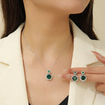 Load image into Gallery viewer, Luxurious Green Glory Pendant Set - Reet Pehal
