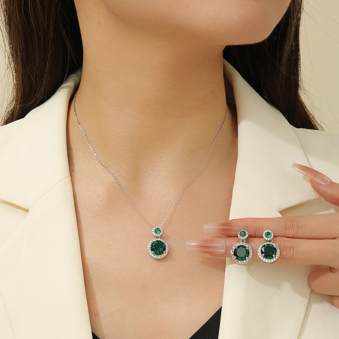 Luxurious Green Glory Pendant Set - Reet Pehal