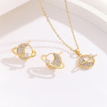 Load image into Gallery viewer, Lunar Serenity Gold Pendant Set - Reet Pehal
