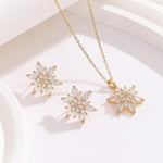 Load image into Gallery viewer, Glamorous Pear-Petal Bloom Gold Pendant Set - Reet Pehal
