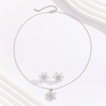 Load image into Gallery viewer, Glamorous Pear-Petal Bloom Silver Pendant Set - Reet Pehal
