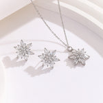 Load image into Gallery viewer, Glamorous Pear-Petal Bloom Silver Pendant Set - Reet Pehal
