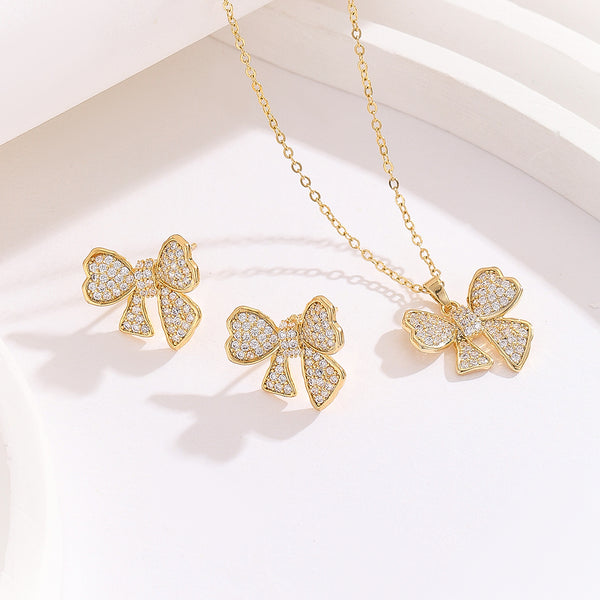 Gold Ribbon Bliss Pendant Set - Reet Pehal