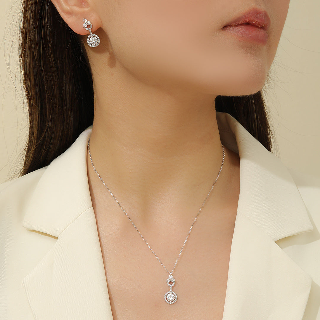 Stellar Halo Diamond Pendant Set - Reet Pehal