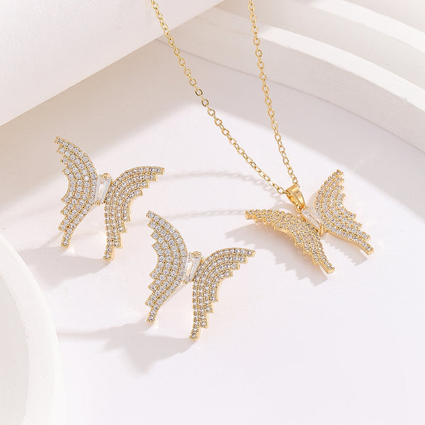 Butterfly Eleganza Gold Pendant Set - Reet Pehal