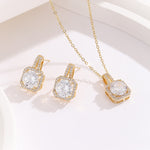 Load image into Gallery viewer, Starlit Halo Gem Gold Pendant Set - Reet Pehal
