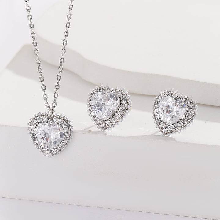 Dazzling Diamond Heart Pendant Set - Reet Pehal