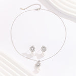 Load image into Gallery viewer, Floral Splendor Pearl Silver Pendant Set - Reet Pehal
