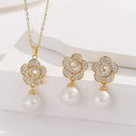 Load image into Gallery viewer, Sparkling Orchid Gold Pendant Set - Reet Pehal
