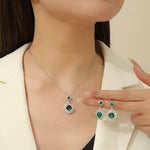 Load image into Gallery viewer, Stylish Verdant Halo Pendant Set - Reet Pehal
