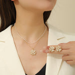 Load image into Gallery viewer, Whispering Petals Gold Pendant Set - Reet Pehal
