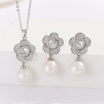 Load image into Gallery viewer, Sparkling Orchid Silver Pendant Set - Reet Pehal
