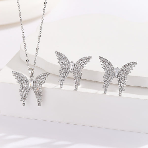 Butterfly Eleganza Silver Pendant Set - Reet Pehal