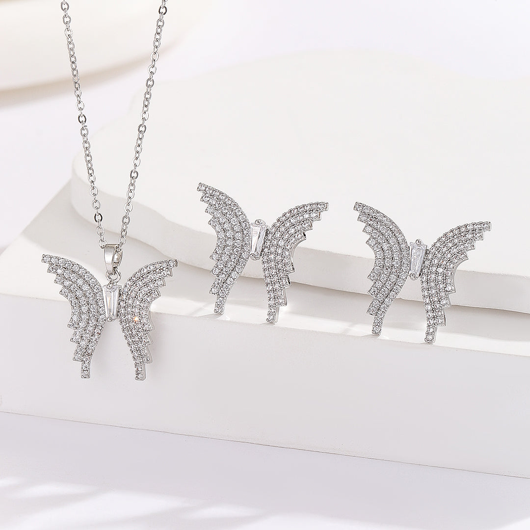 Butterfly Eleganza Silver Pendant Set - Reet Pehal