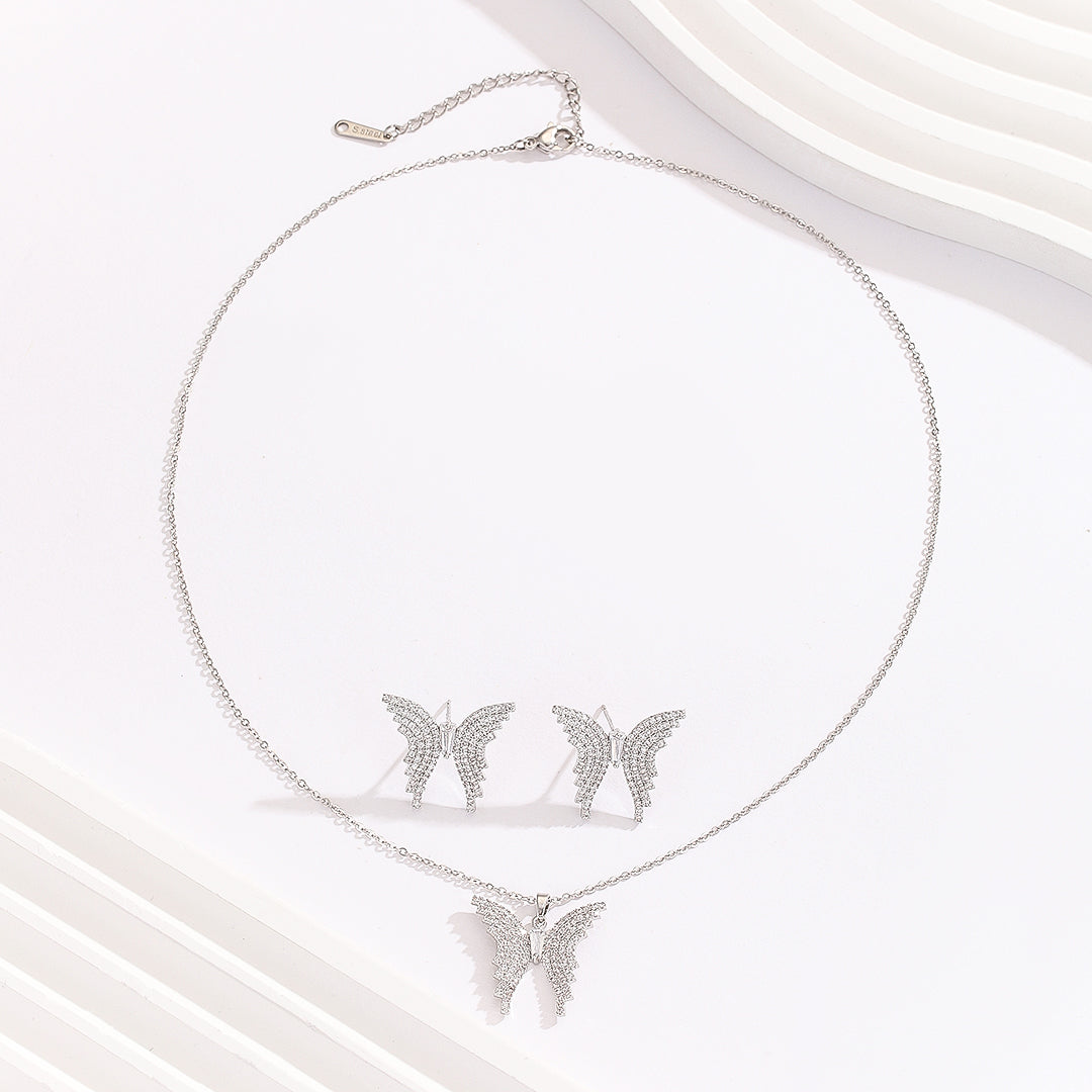 Butterfly Eleganza Silver Pendant Set - Reet Pehal