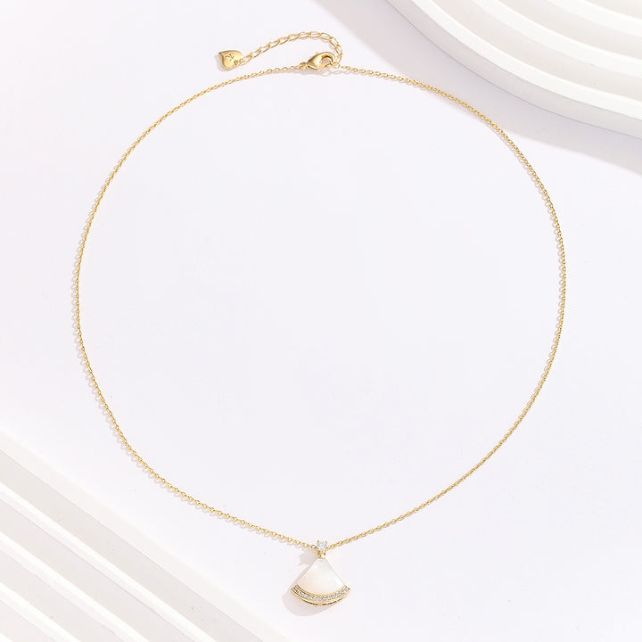 Minimalistic Gold Fan Pendant - Reet Pehal