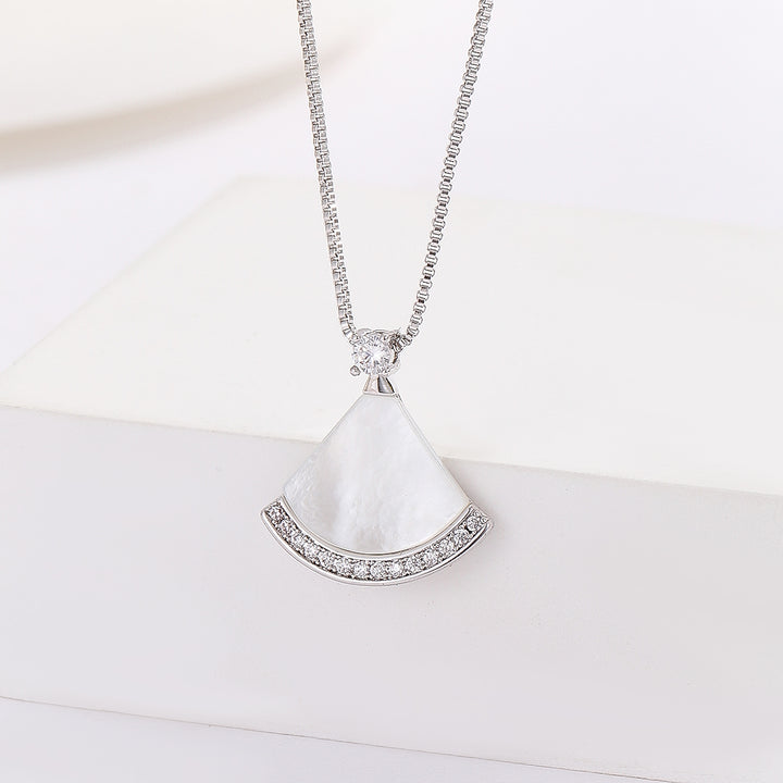 Minimalistic Silver Fan Pendant - Reet Pehal