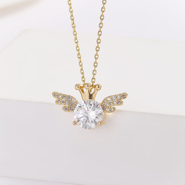 Heavenly Angel Wing Gold Pendant - Reet Pehal