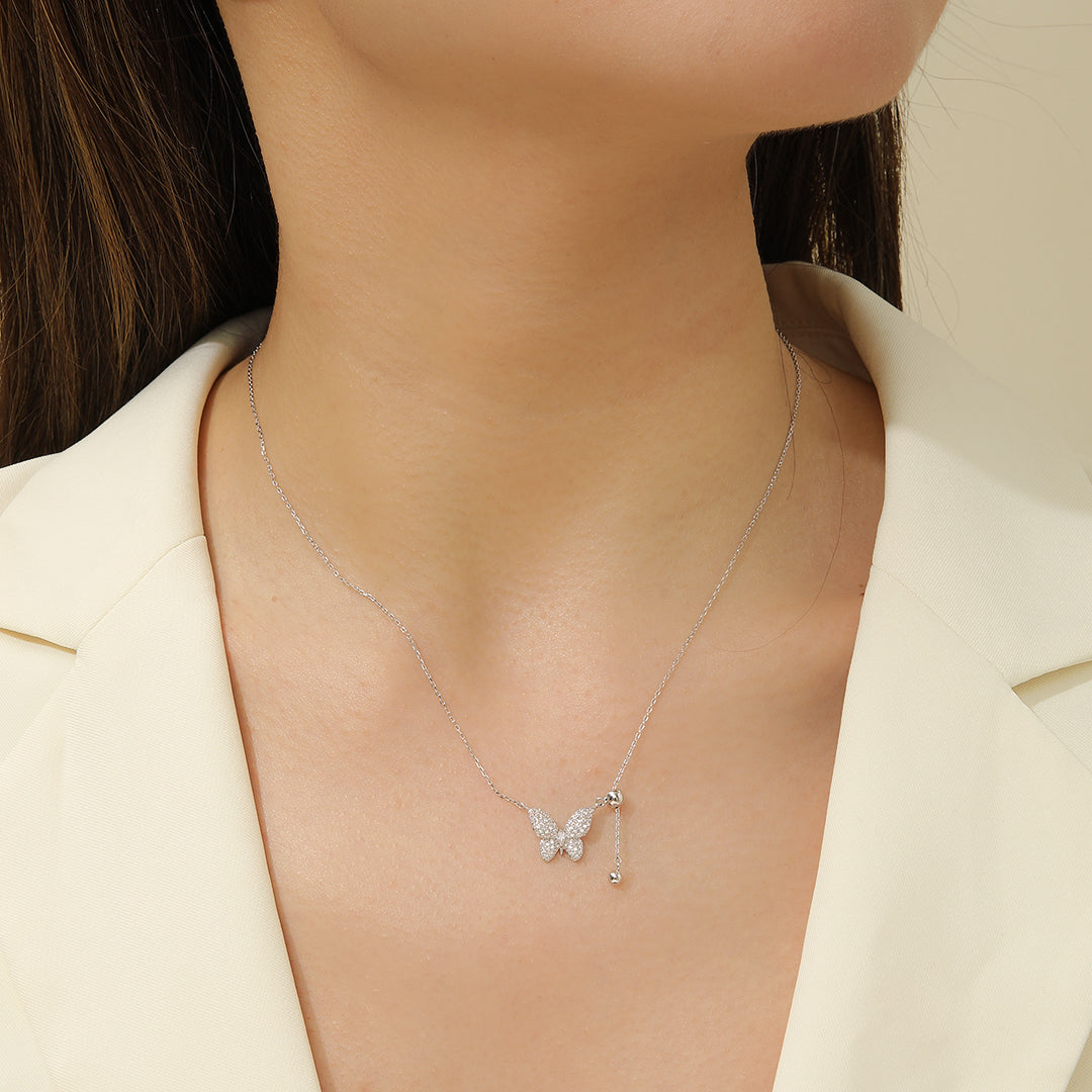 Gorgeous Butterfly Bliss Silver Pendant - Reet Pehal