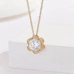 Load image into Gallery viewer, Gleaming Round Flower Gold Pendant - Reet Pehal
