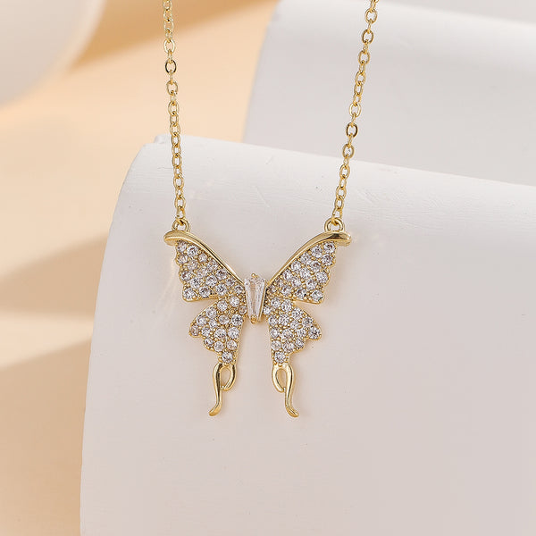 Shimmering Gold Butterfly Charm Pendant - Reet Pehal