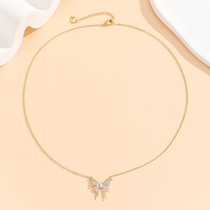 Shimmering Gold Butterfly Charm Pendant