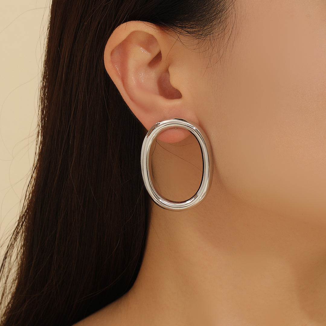 Modern Metallic Loop Earrings