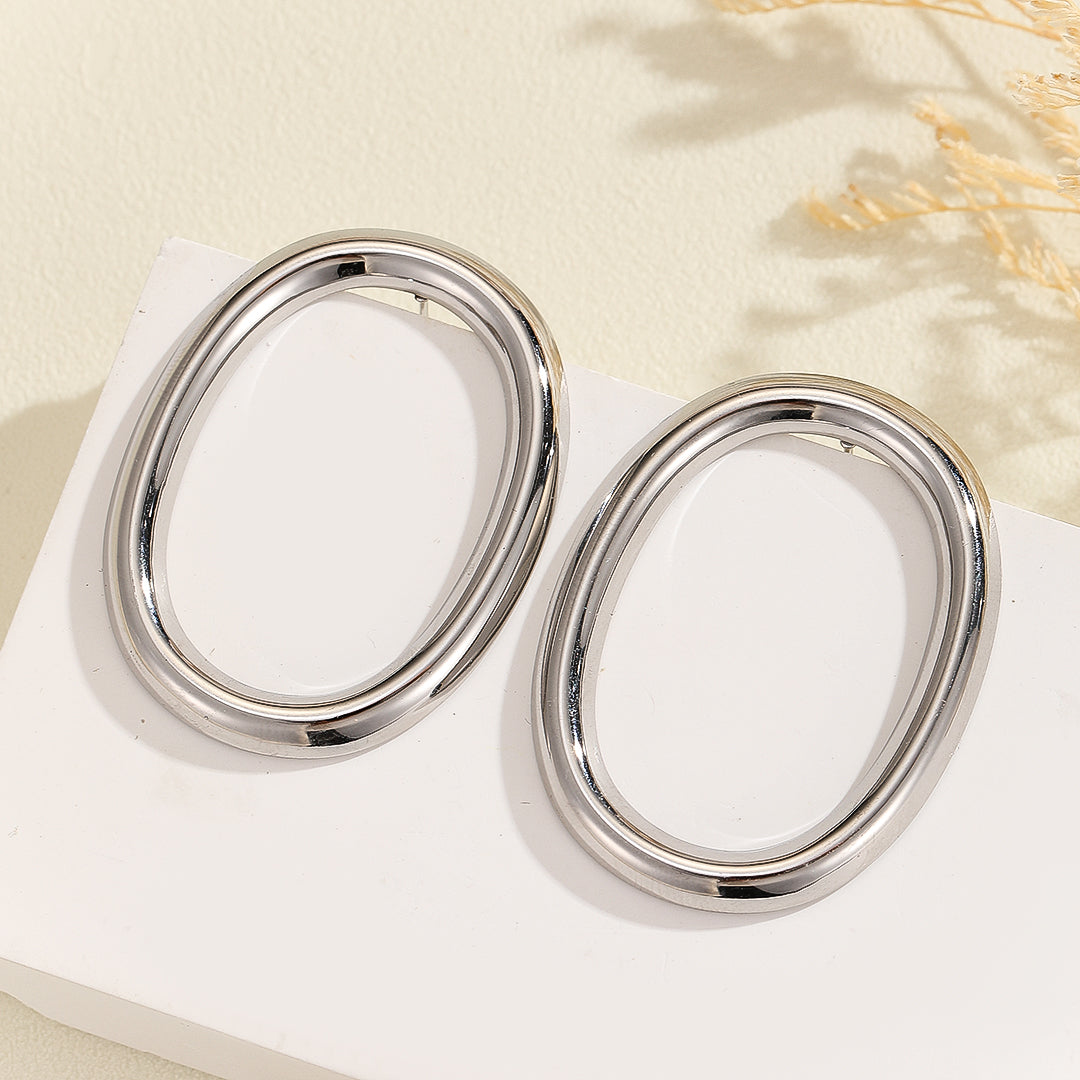 Modern Metallic Loop Earrings