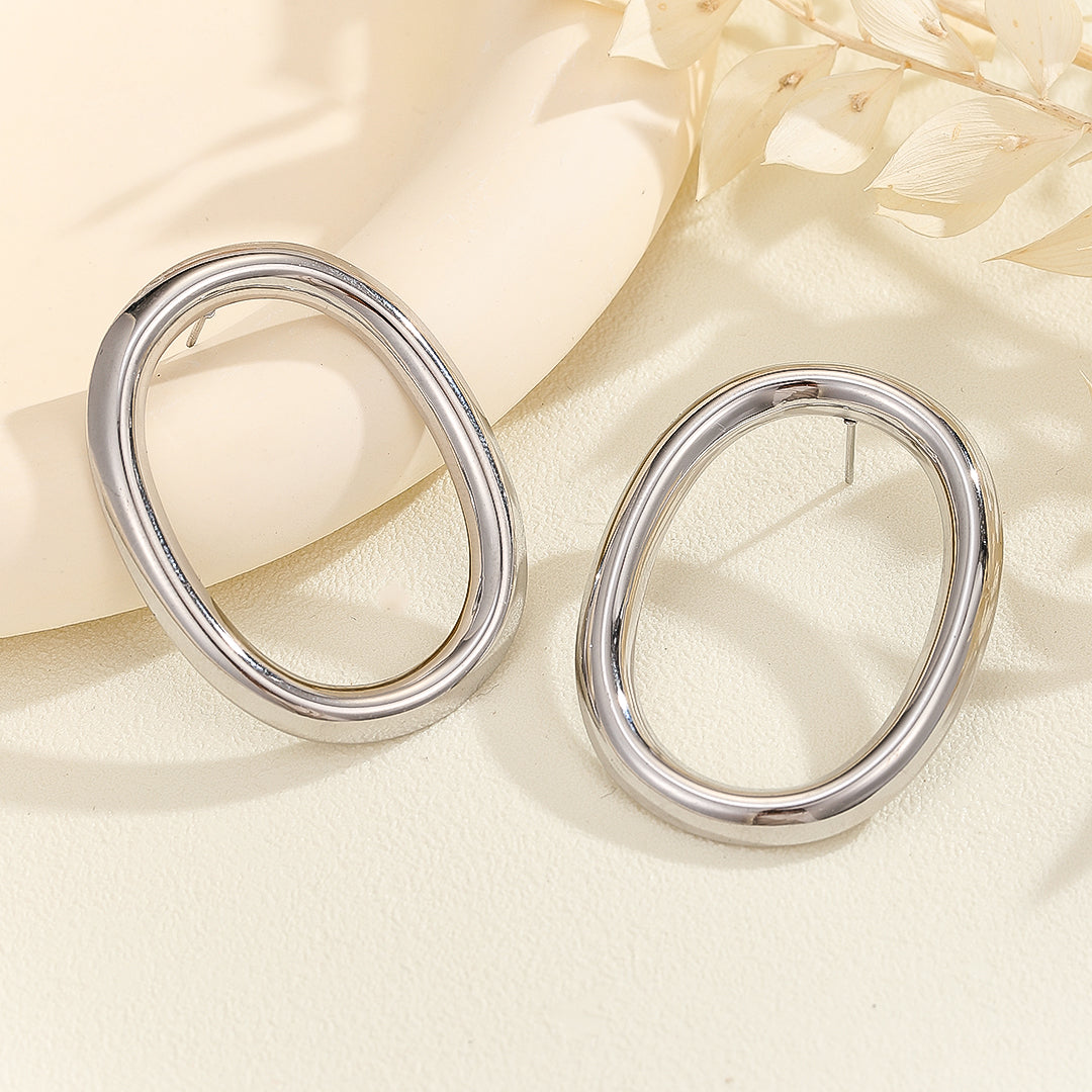 Modern Metallic Loop Earrings