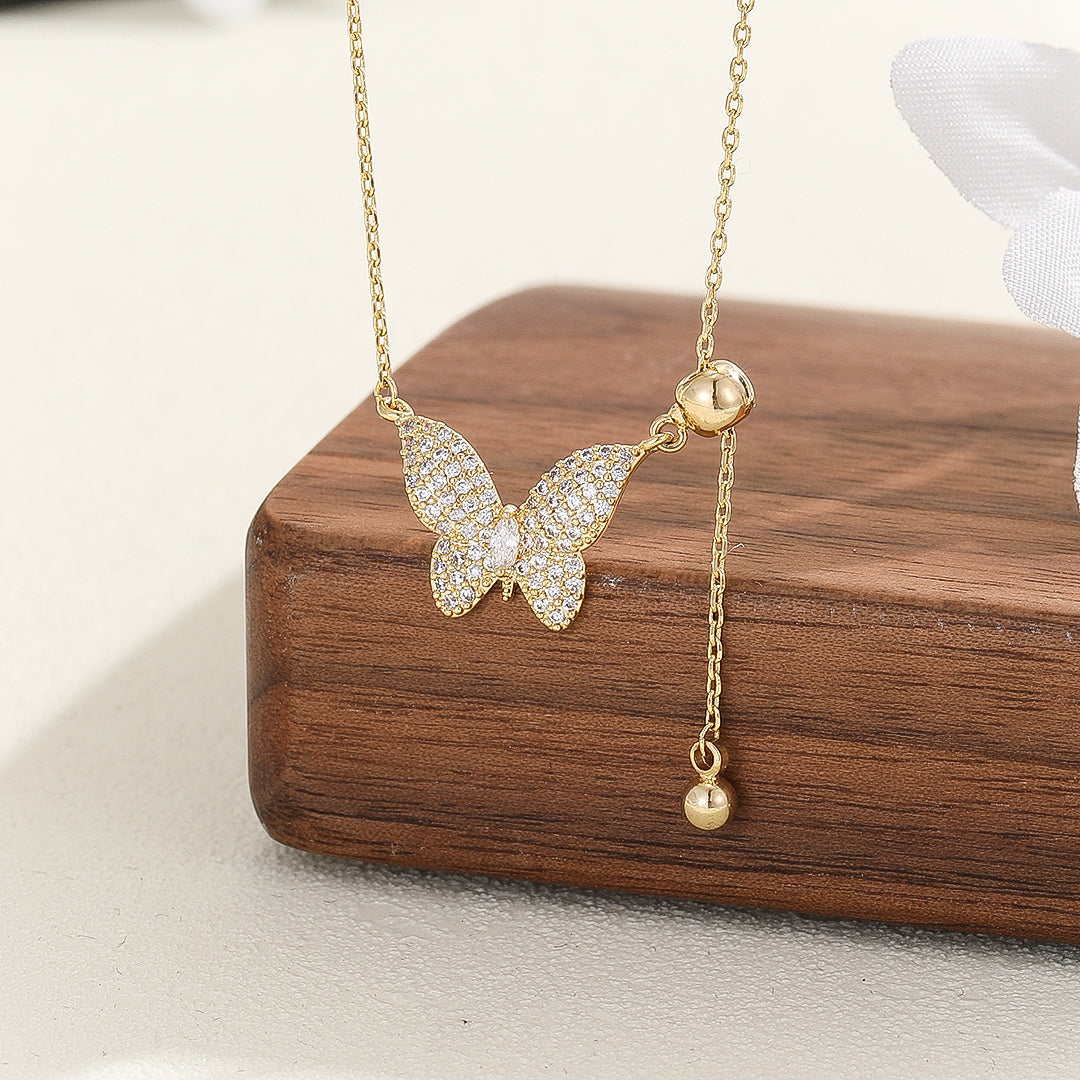 Gorgeous Butterfly Bliss Gold Pendant - Reet Pehal