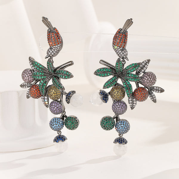 Lifelike Multicolor Plumage Marvel Earrings - Reet Pehal