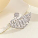 Load image into Gallery viewer, Adorable Baguette Crystal Swan Brooch - Reet Pehal
