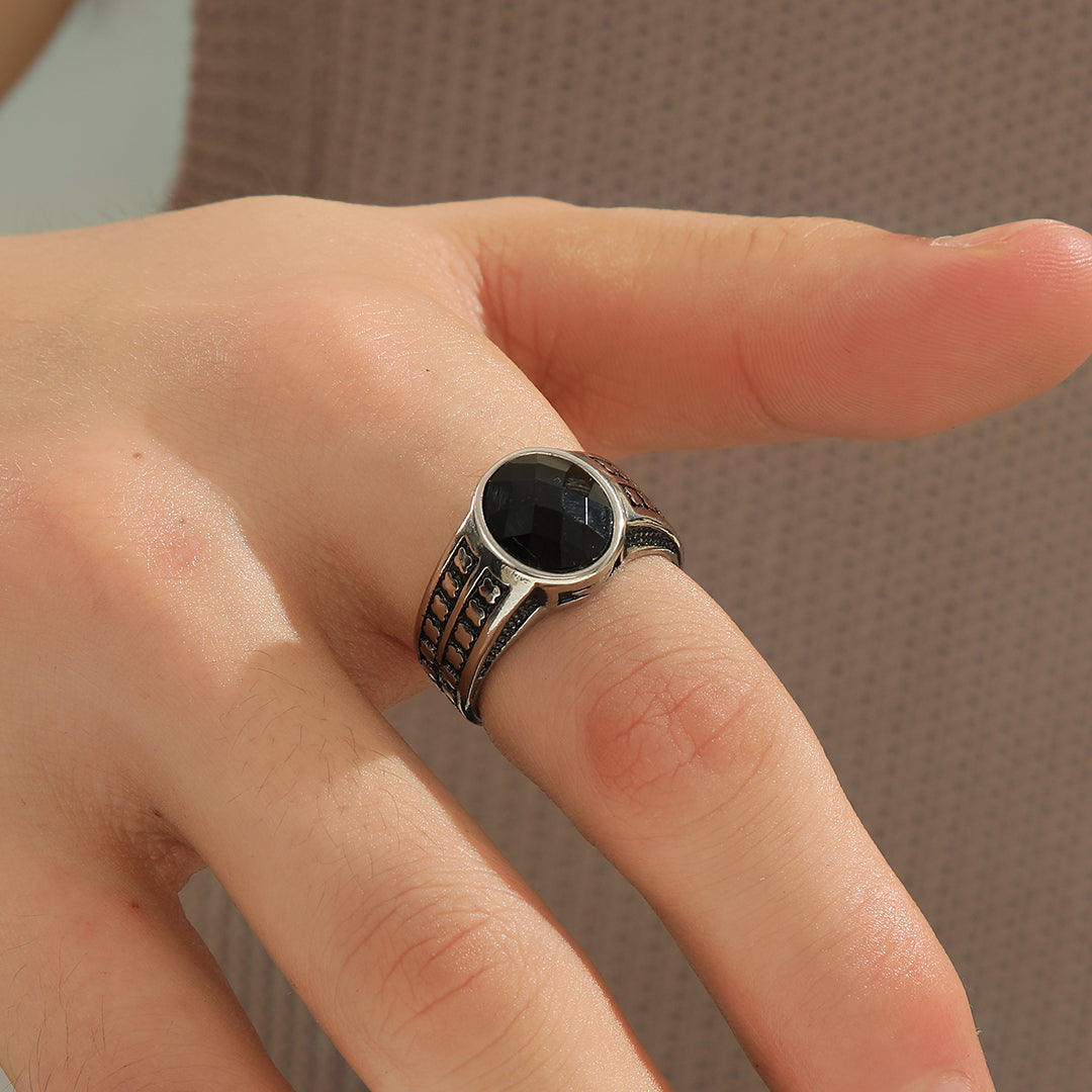 Midnight Aura Signet Ring