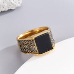 Load image into Gallery viewer, Luxe Noir Crystalized Ring
