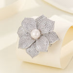 Load image into Gallery viewer, Ethereal Pearl Flower Brooch - Reet Pehal
