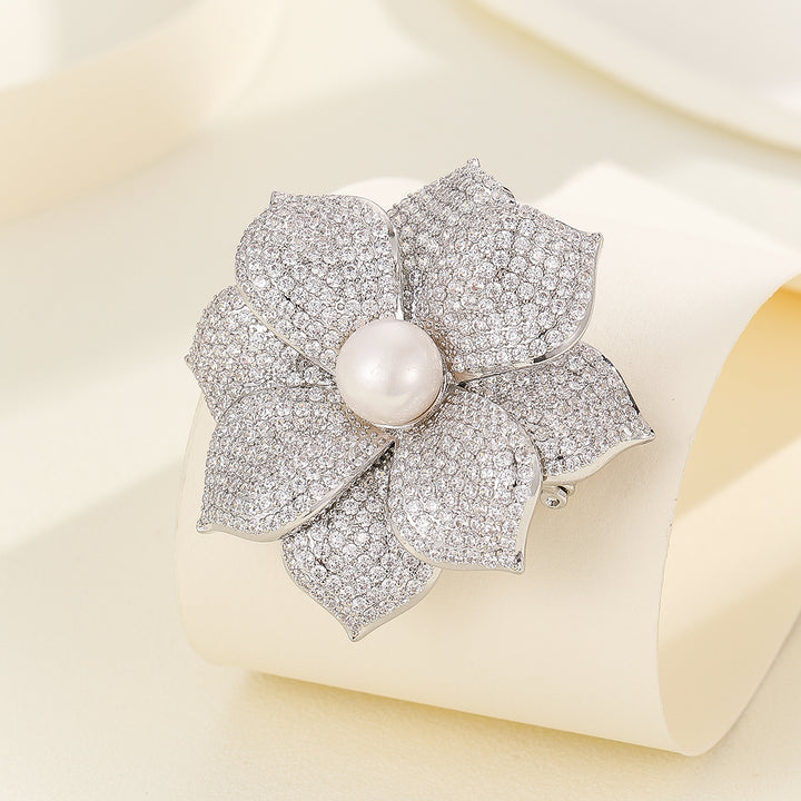 Ethereal Pearl Flower Brooch - Reet Pehal