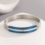 Load image into Gallery viewer, Exclusive Silver Streamline Rhinestone Bangle
