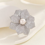 Load image into Gallery viewer, Ethereal Pearl Flower Brooch - Reet Pehal
