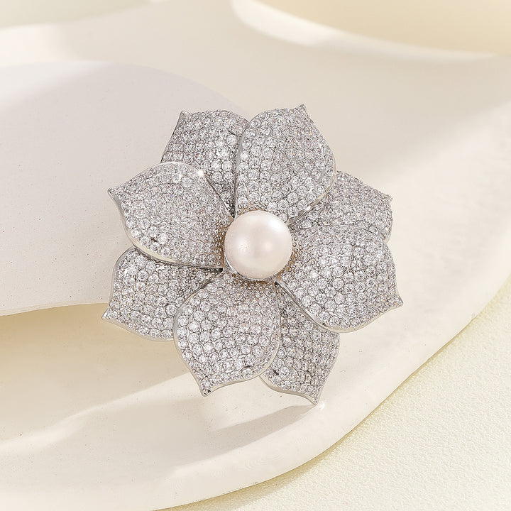 Ethereal Pearl Flower Brooch - Reet Pehal