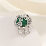 Load image into Gallery viewer, Swirling Emerald Radiance Brooch - Reet Pehal
