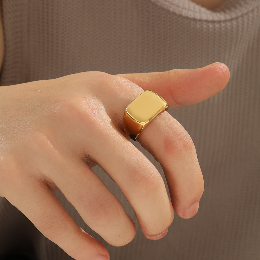 Refined Gold-Toned Classic Ring