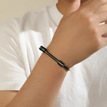 Load image into Gallery viewer, Minimalist Men&#39;s Noir Handcuff Bangle
