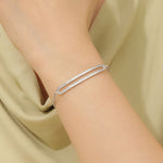 Load image into Gallery viewer, Shimmering Silver Bar Chain Bracelet - Reet Pehal
