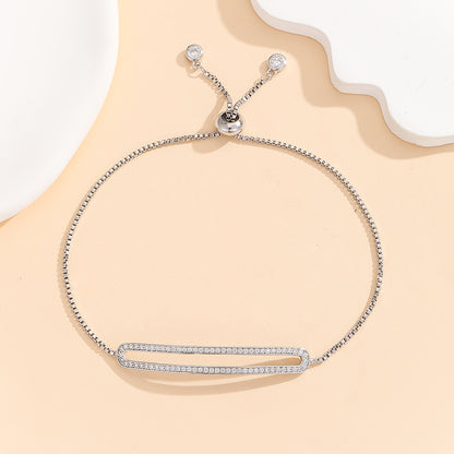 Shimmering Silver Bar Chain Bracelet