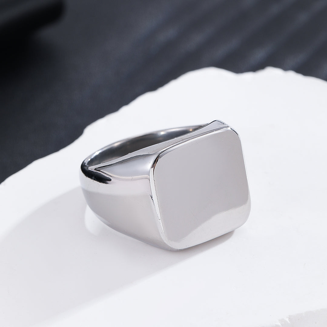 Sleek Silver Convex Ring