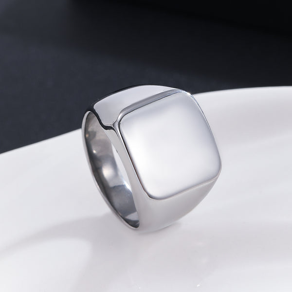 Sleek Silver Convex Ring